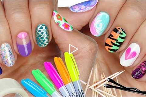 10 Nail Art Designs Using HOUSEHOLD ITEMS! | The Ultimate Guide #4