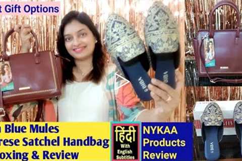 Biba Flat Mules Review Caprese Satchel Handbag Review Unboxing Price Nykaa Products Review in Hindi