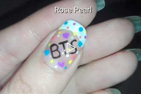 Easy BTS Nail Art- French Manicure Nail Art Tutorial- BTS Army | Rose Pearl