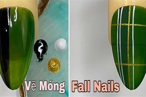 Easy Fall Nail Art For Beginner 💖Vẽ Hoa 💅 New Nails Design 💝 New Nails