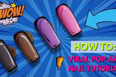 Viral pop art cartoon nail design | easy beginner friendly step by step gel nail art tutorial