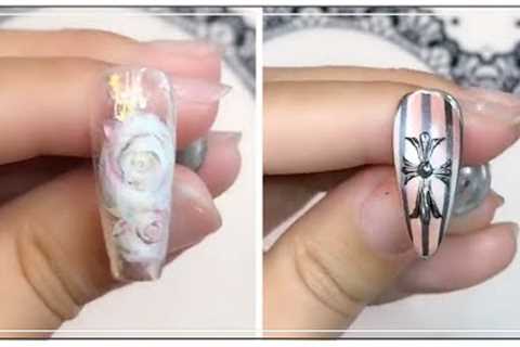 Flower design manicure, painting on the nails. nail art & design.