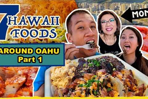 ULTIMATE ALL AROUND OAHU FOOD TOUR - 7 Hawaii''s Best Diverse Flavors (And Special Guest Mom) PART 1