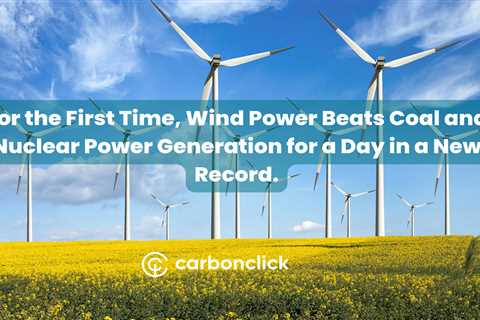 For the First Time, Wind Power Beats Coal and Nuclear Power Generation for a Day in a New Record.