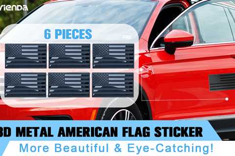 6 Pieces Flag Decal 3D Metal American Flag Sticker Decal Us Flag Emblem Sticker for Cars, Truck,..