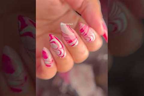 Easy water marble nail art design for beginners🌼🏡 #shorts #nailart #naildesign #youtubeshorts